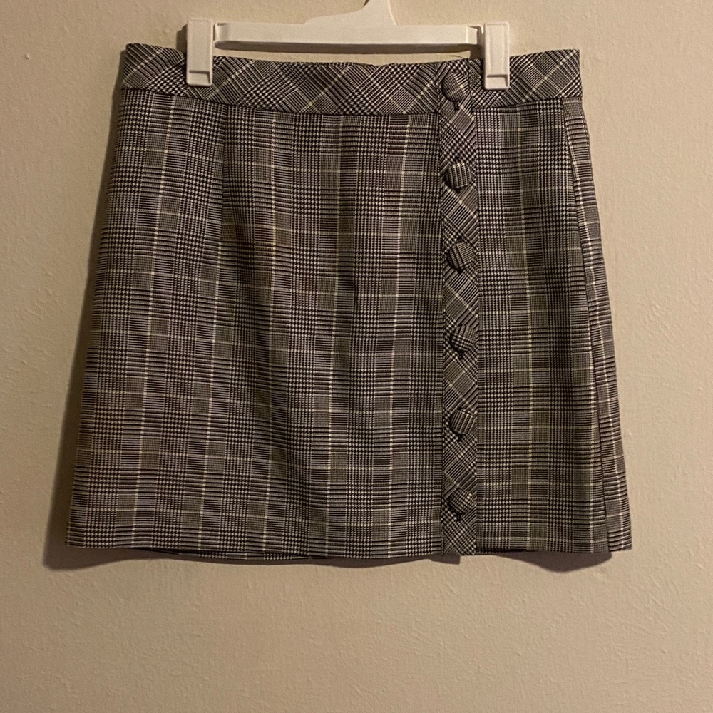 Forever 21 Black and White Checkered A-Line Skirt